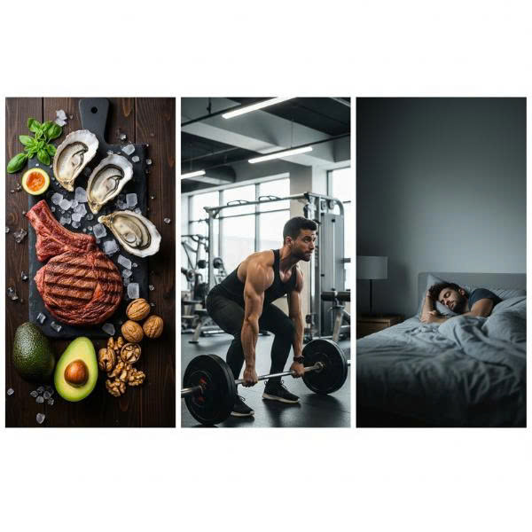 Các cách tăng Testosterone tự nhiên và khoa học, bao gồm dinh dưỡng hợp lý, luyện tập thể thao và tối ưu hóa lối sống.